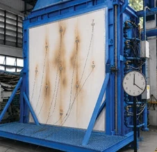 SQUAREROCK Rockwool panel after 4 hours of fire exposure, intact with surface discoloration only